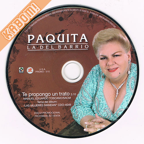 Paquita La Del Barrio Chiquito CD SINGLE PROMO