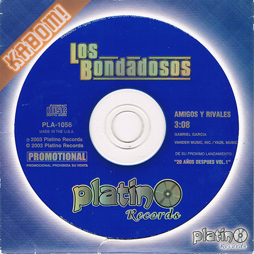 Los Bondadosos - Amigos y Rivales CD SINGLE PROMO